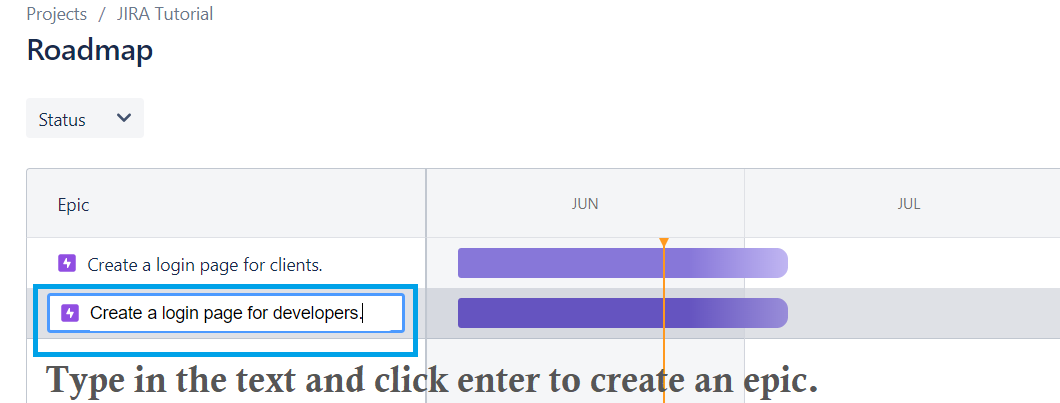 JIRA Tutorial - Create Epic