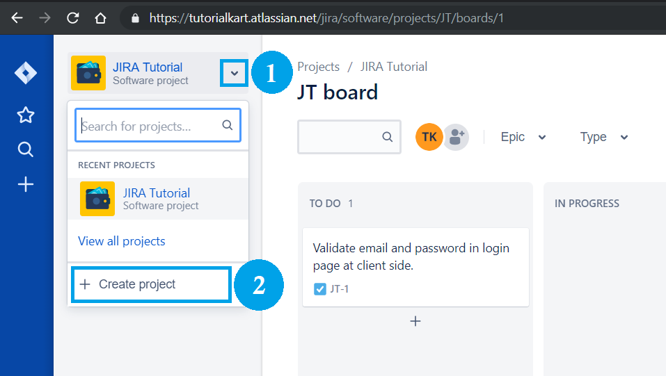 JIRA Create Scrum Project