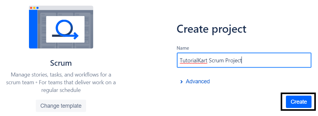 JIRA Create Scrum Project