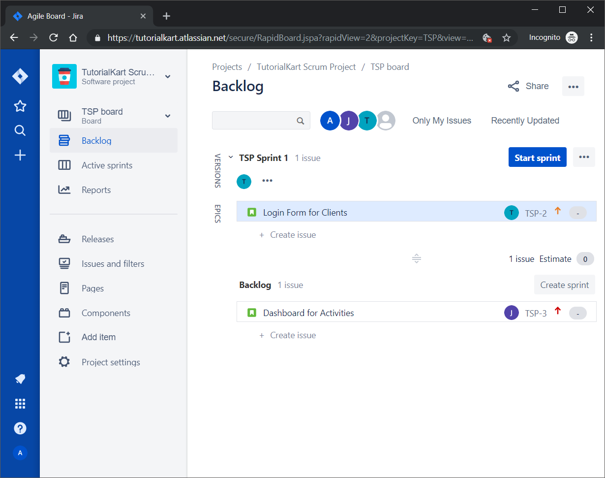 JIRA Scrum - Add issue to Sprint