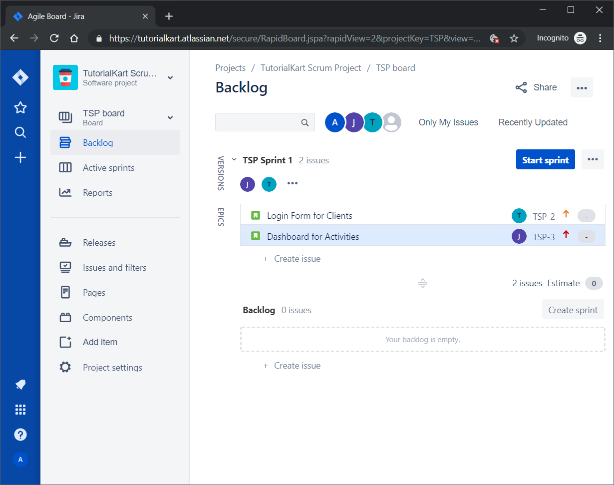 JIRA Scrum - Add multiple issues