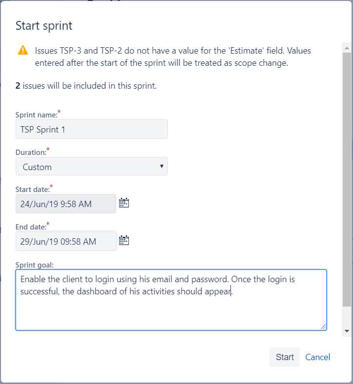 JIRA Scrum - Provide Sprint Details