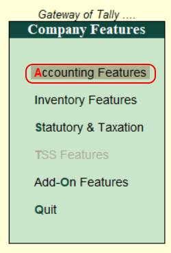 Accounting features for payroll in Tally