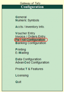 Payroll Configuration in Tally