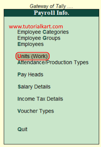 Create compound units in Tally poyroll