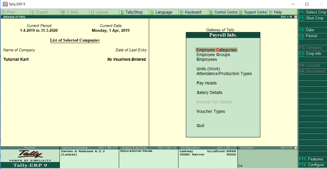 Tally Payroll Tutorial