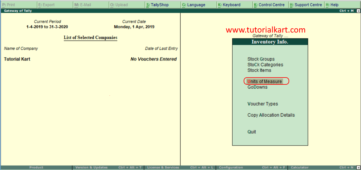 Unit of Measure in Tally