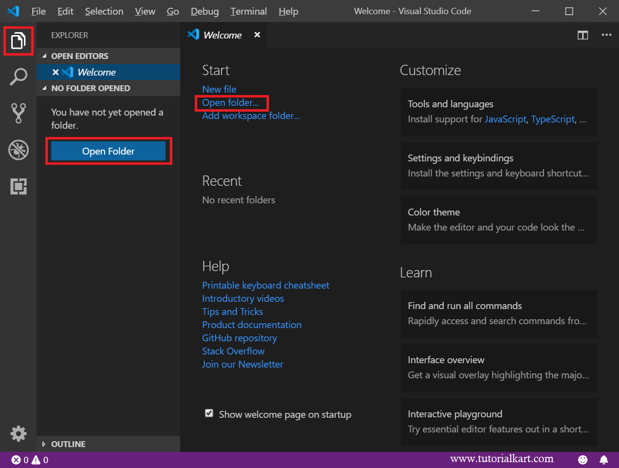 visual studio open in terminal