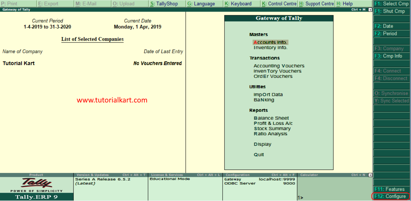 payroll configurations in Tally