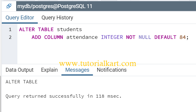 Alter not postgres null column How do