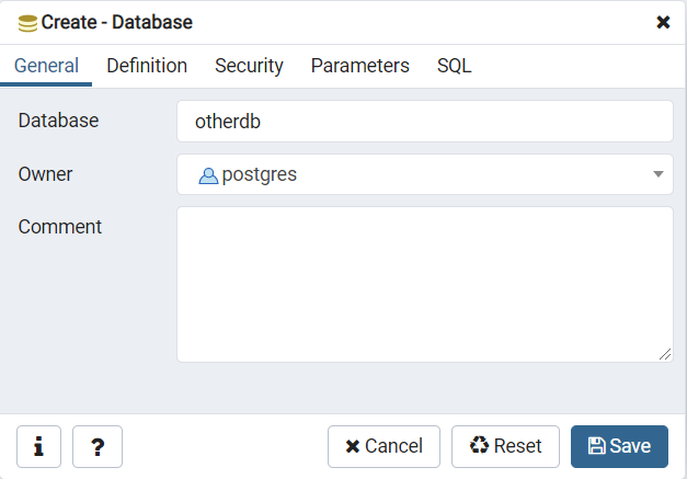 PostgreSQL Create Database