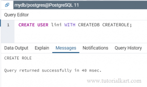 PostgreSQL - CREATE USER