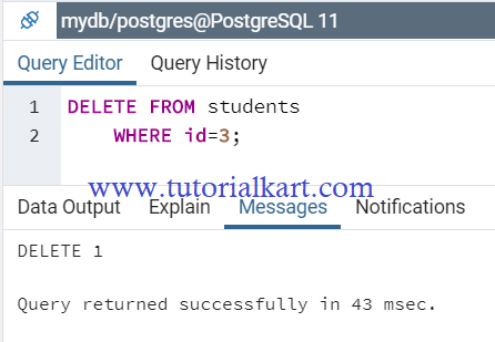 PostgreSQL DELETE Query