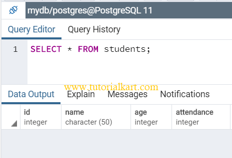 Postgresql delete records from table