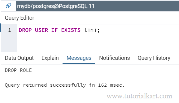 PostgreSQL DROP USER