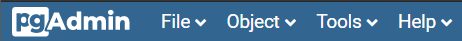 PostgreSQL GUI - Menu bar