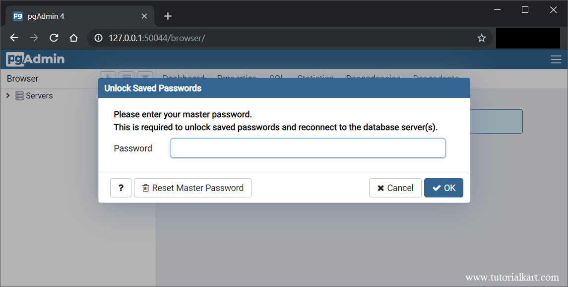 PostgreSQL GUI - Login