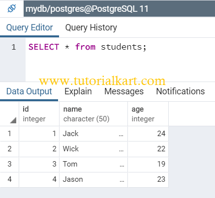 PostgreSQL INSERT INTO table