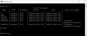 postgresql query to list databases