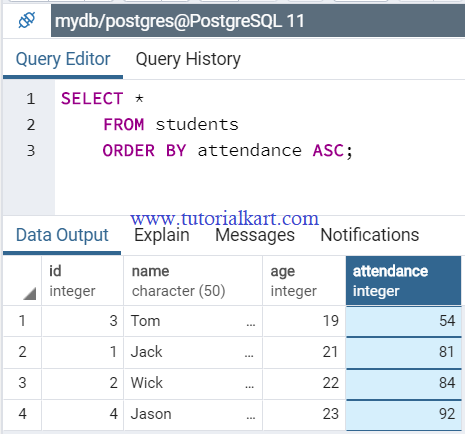 order by 2 columns in postgresql