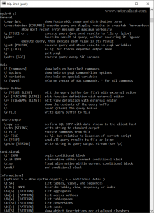 PostgreSQL - psql Shell Commands