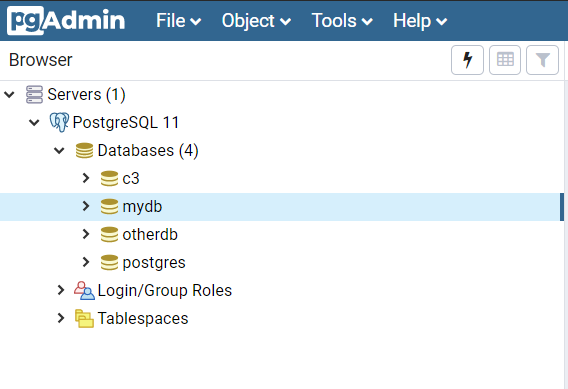 PostgreSQL Select Database