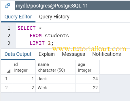 Postgresql with queries examples