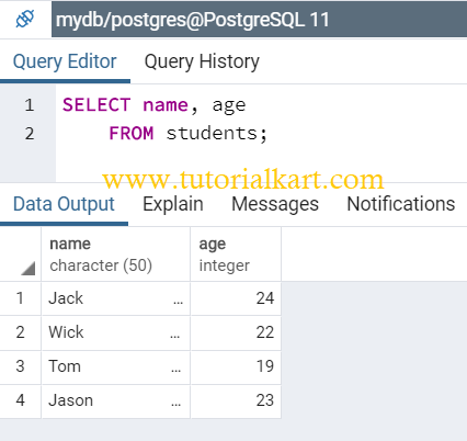 PostgreSQL After dropping column