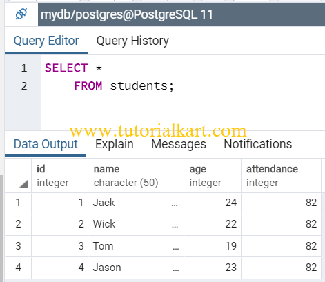 PostgreSQL Delete Column - Example