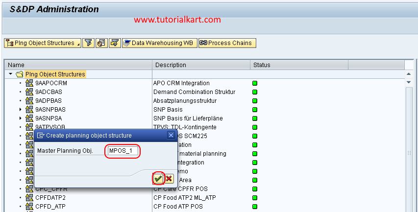 Create planning object structure in SAP SCM