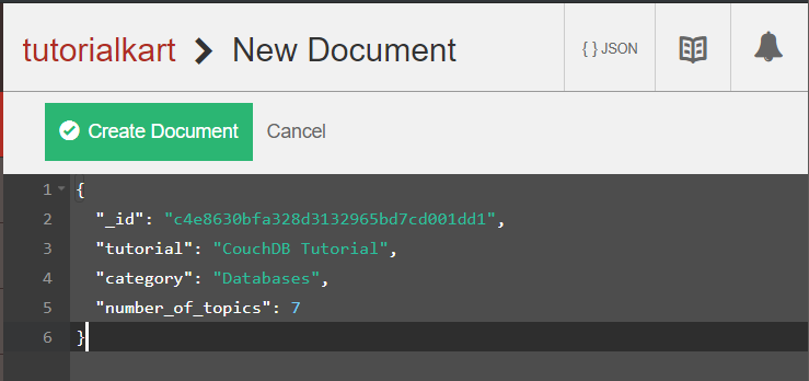 CouchDB Tutorial - Create New Document