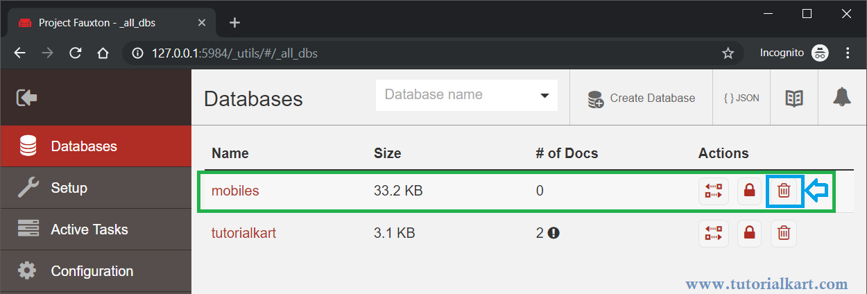 CouchDB - Delete Database