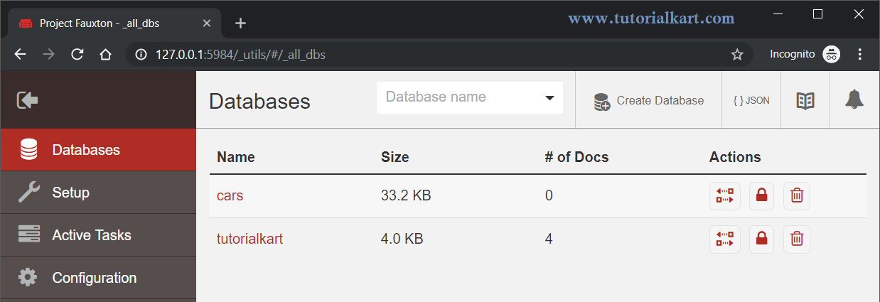 CouchDB - Database List