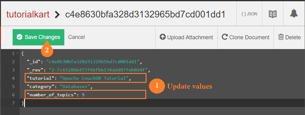 CouchDB Tutorial - Edit Document Fields