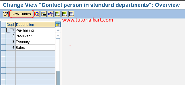 Contact person in standard departments in SAP