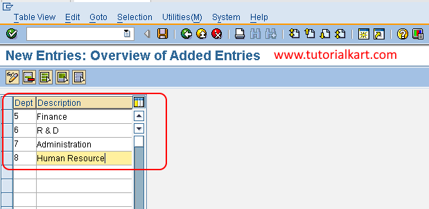 Define Departments in SAP