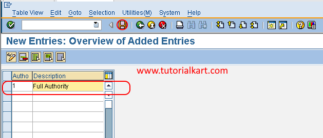 Define authority in SAP