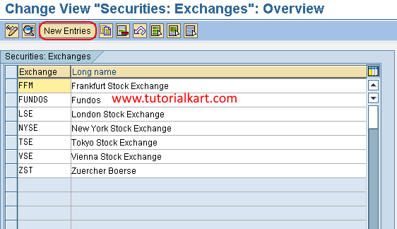 Define exchange new entries in SAP FSCM