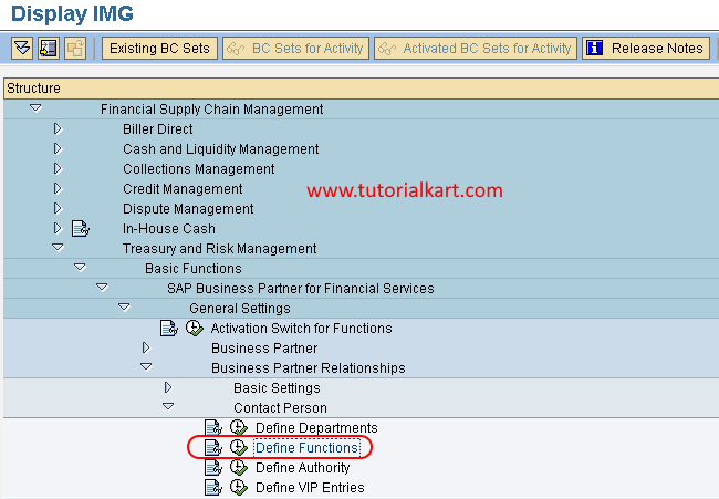 Define functions in SAP path