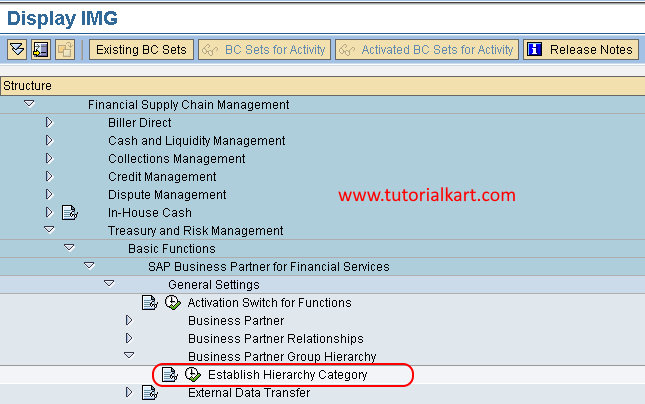 Establish Hierarchy Category in SAP FSCM