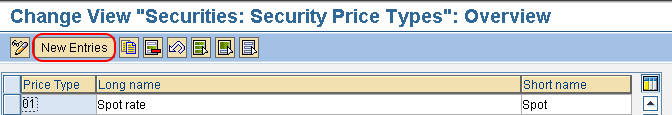 Security price types new entries in SAP Fscm