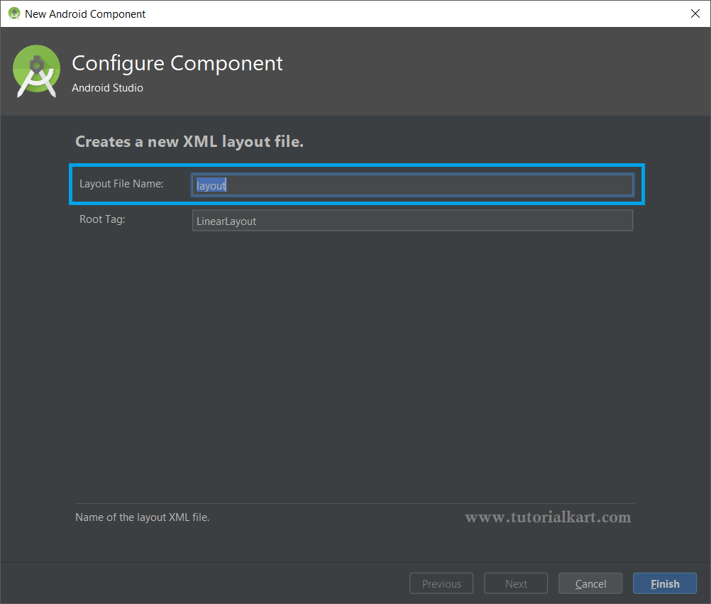 Step 4 - Android - Create Layout File in Resources