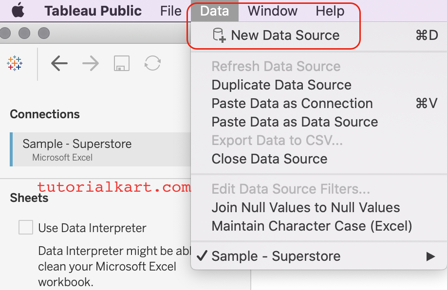 Connect to data source in Tableau