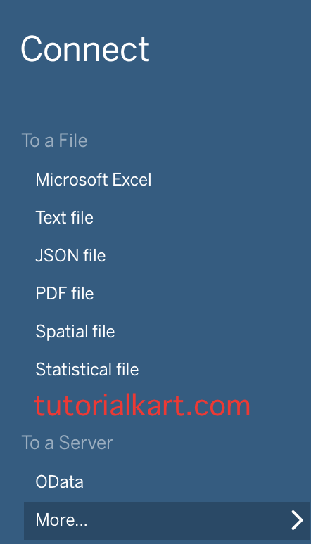 Connecting data source in Tableau