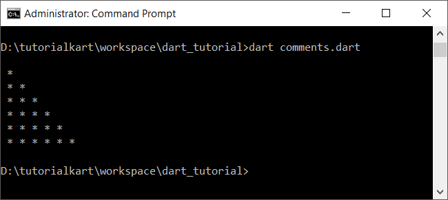 Dart For Loop Example