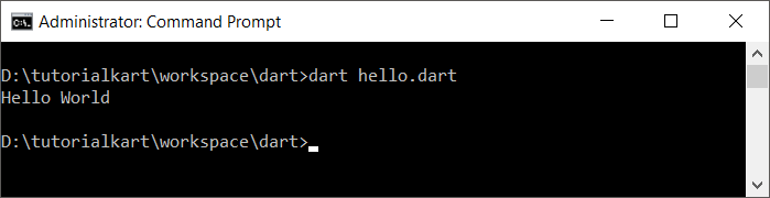 Dart Hello Program -