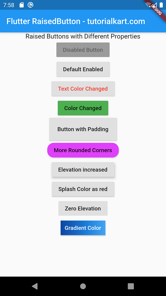 Flutter RaisedButton