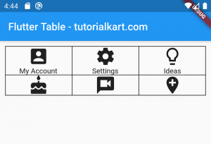 Flutter Table Tutorial
