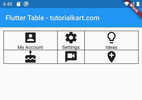 Flutter Table