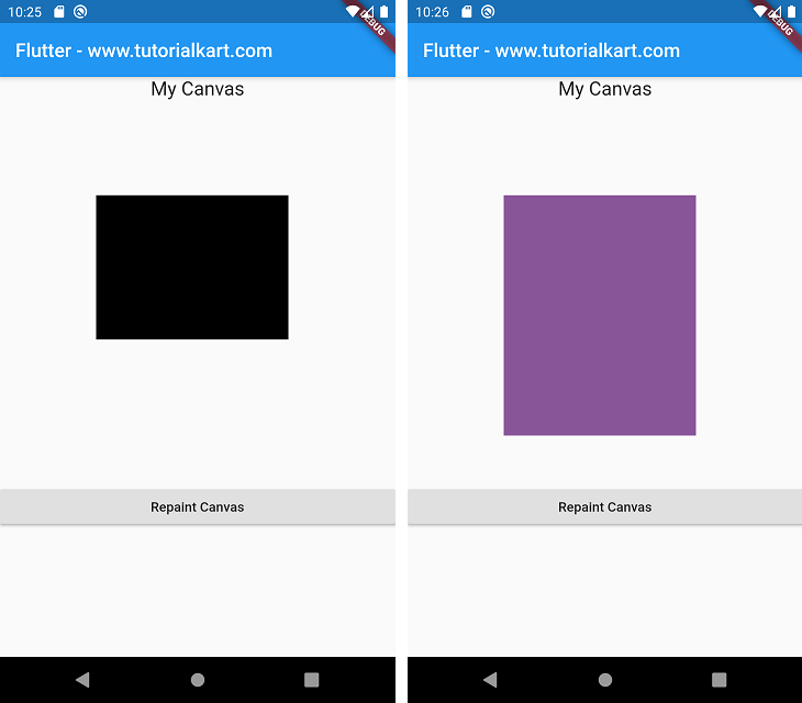 Flutter Canvas Draw Rectangle